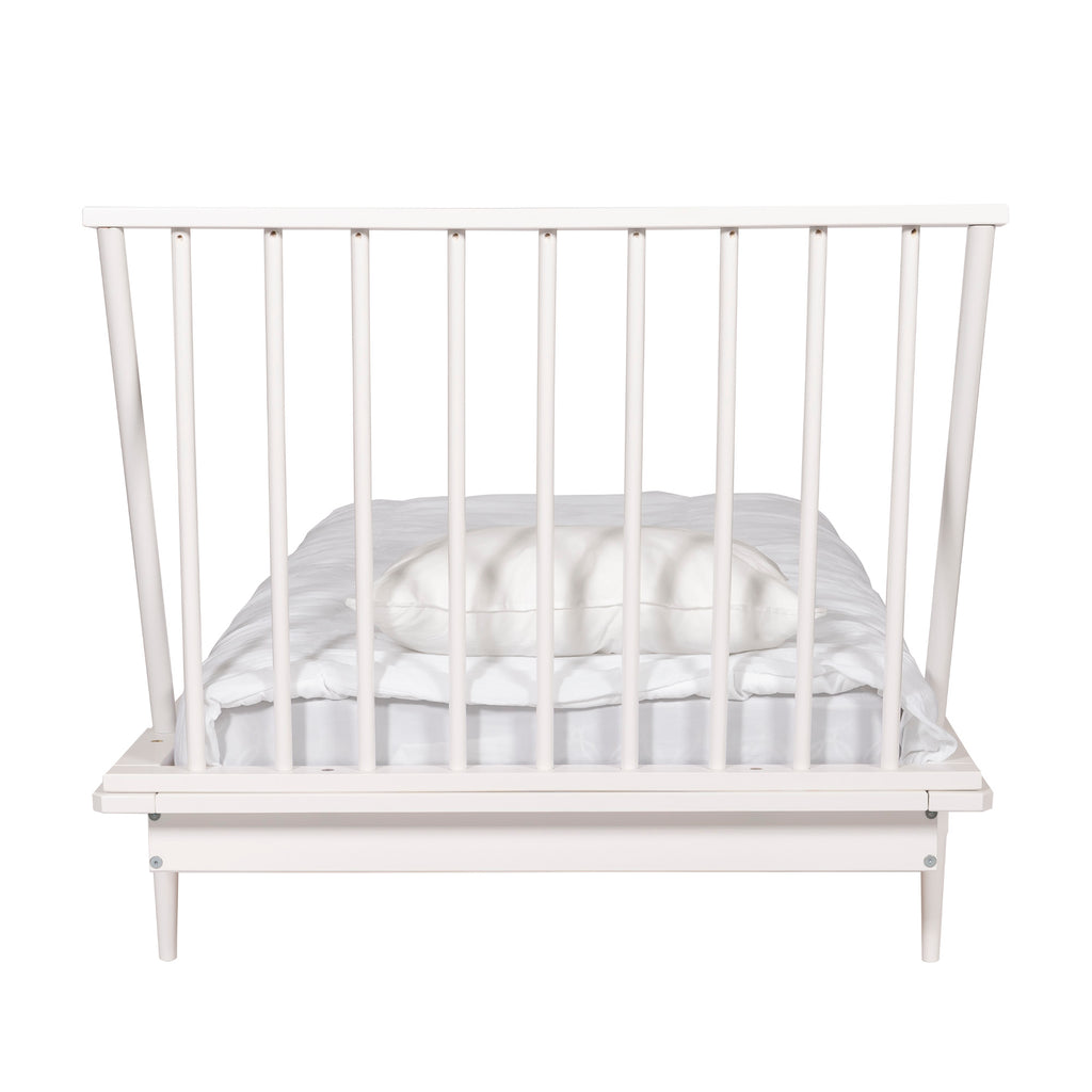 Twin Mid Century Solid Wood Spindle Bed - White