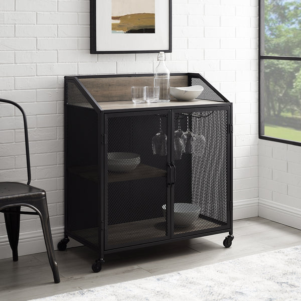 BU33SOIBCGW - 33" Industrial Bar Cabinet Grey Wash