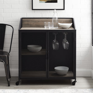 BU33SOIBCGW - 33" Industrial Bar Cabinet Grey Wash