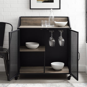 BU33SOIBCGW - 33" Industrial Bar Cabinet Grey Wash