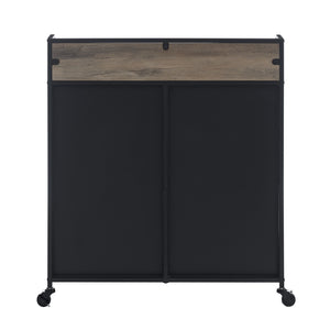 33" Industrial Bar Cabinet Grey Wash