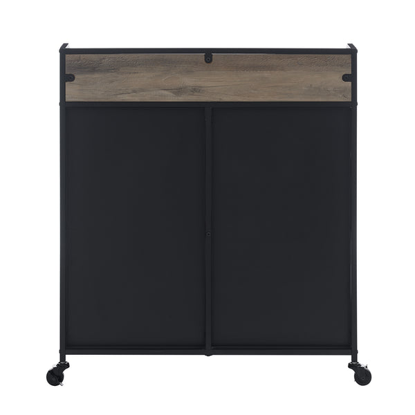 33" Industrial Bar Cabinet Grey Wash