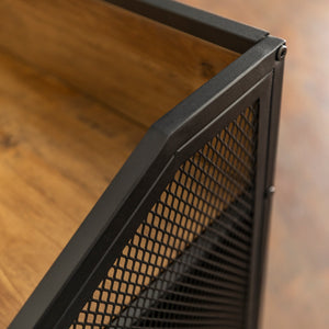 33" Industrial Bar Cabinet Rustic Oak