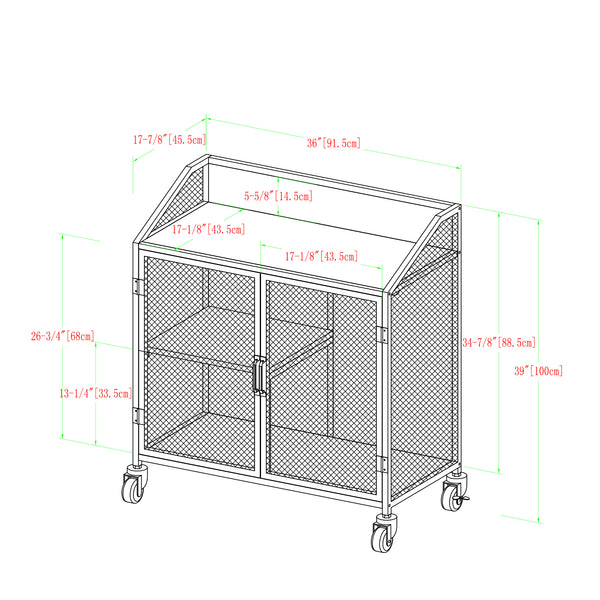 33" Industrial Bar Cabinet Rustic Oak