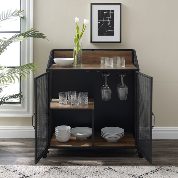 BU33SOIBCRO - 33" Industrial Bar Cabinet Grey Wash