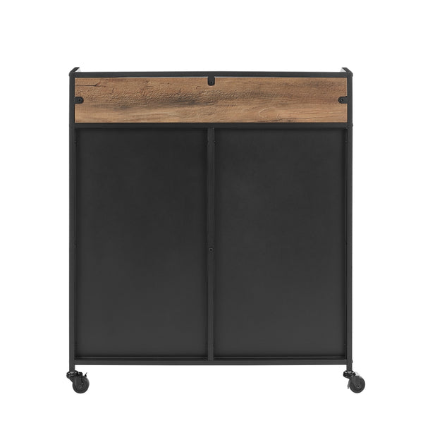 33" Industrial Bar Cabinet Rustic Oak