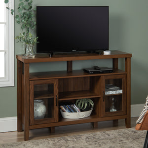 52" Rustic Wood TV Stand Dark Walnut