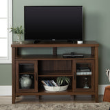 52" Rustic Wood TV Stand Dark Walnut