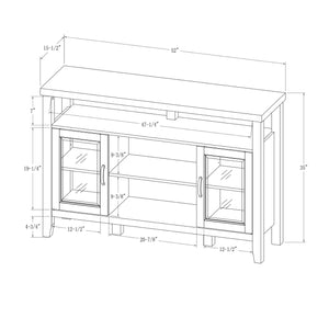 52" Rustic Wood TV Stand Grey Wash