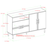 56" Modern Detailed Door Frame Sideboard - Birch