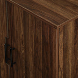 56" Modern Detailed Door Frame Sideboard - Dark Wlanut