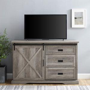 Walker Edison 56" Sliding X Barn Door Sideboard Grey Wash