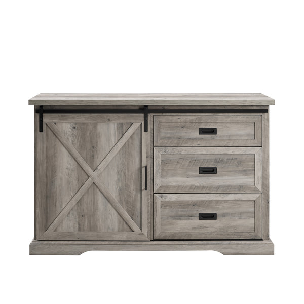 Walker Edison 56" Sliding X Barn Door Sideboard Grey Wash