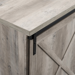 Walker Edison 56" Sliding X Barn Door Sideboard Grey Wash