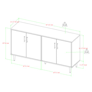 Hampton 58" Mid Century Modern Faux Bookmatch TV Stand