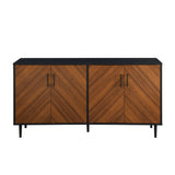 Hampton 58" Mid Century Modern Faux Bookmatch TV Stand