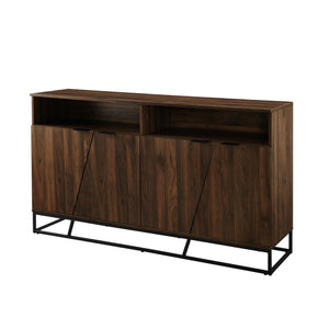 58" Angled Door Sideboard Dark Walnut