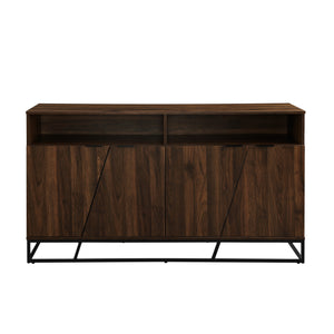 58" Angled Door Sideboard Dark Walnut
