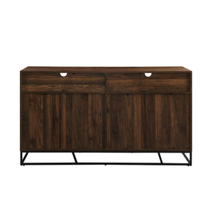 58" Angled Door Sideboard Dark Walnut