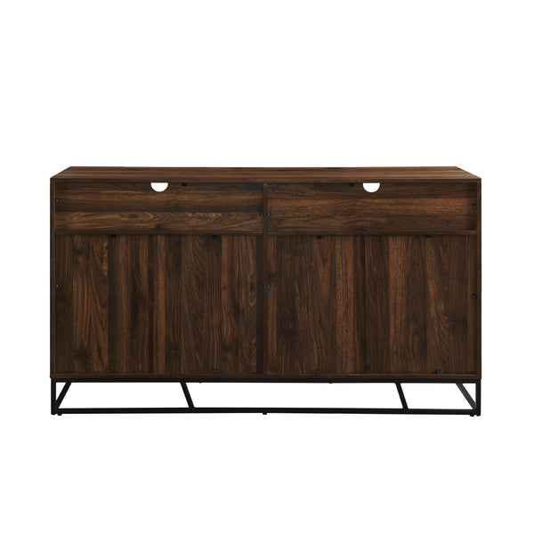 58" Angled Door Sideboard Dark Walnut