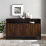 58" Angled Door Sideboard Dark Walnut