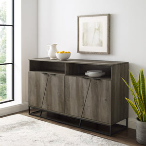 58" Angled Door Sideboard Grey Wash