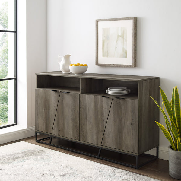 58" Angled Door Sideboard Grey Wash