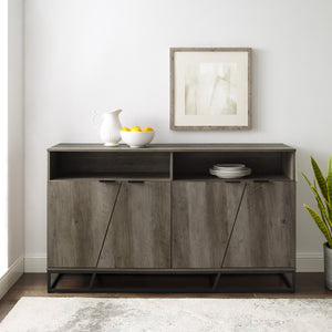 58" Angled Door Sideboard Grey Wash