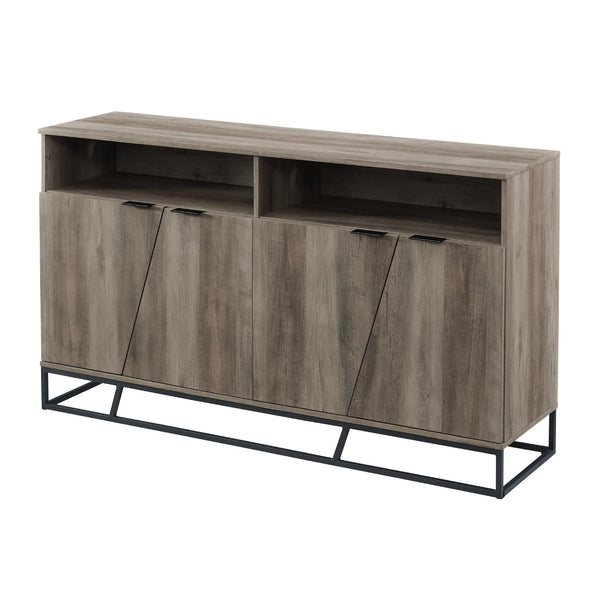 BU58IAN4DGW - 58" Angled Door Sideboard Dark Walnut