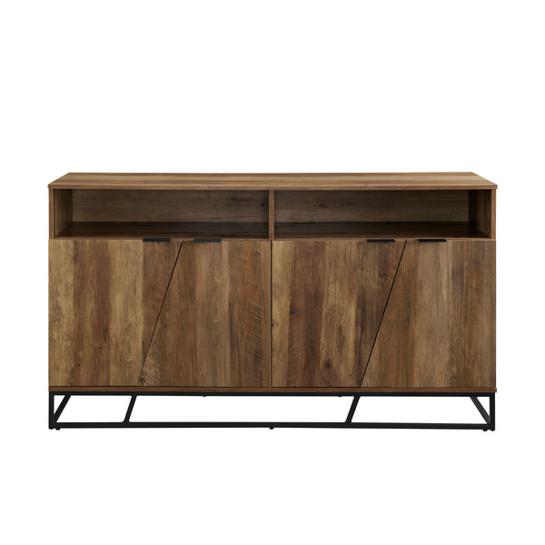 58" Angled Door Sideboard Reclaimed Barnwood