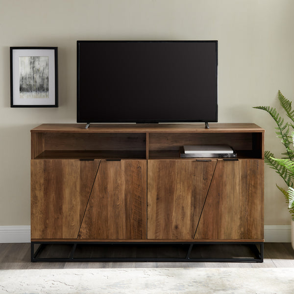 58" Angled Door Sideboard Reclaimed Barnwood