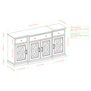 Landon 60" Tiered Fretwork Sideboard