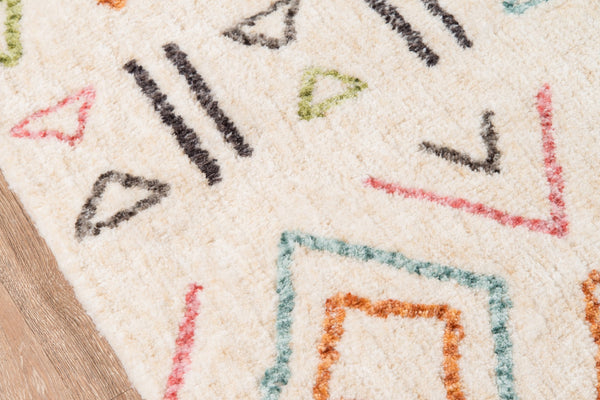 Momeni Novogratz Bungalow BUN-8 Table Tufted Contemporary Geometric Indoor Area Rug Ivory 9' x 12' BUNGLBUN-8IVY90C0