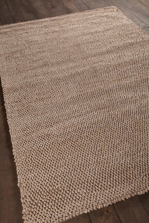 Chandra Rugs Burton 65% Wool + 35% Viscose Hand-Woven Contemporary Rug Tan 9' x 13'