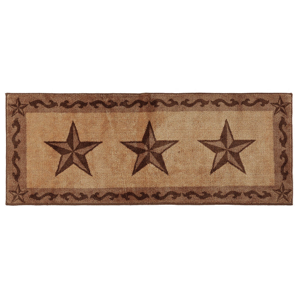 HiEnd Accents 3-Star Scroll Motif Rug BW2010-TS-DT Tan, Brown 100% acrylic with anti-slip latex backing 24x60x0.3