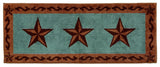 HiEnd Accents 3-Star Scroll Motif Rug BW2010-TS-TQ Turquoise, Brown 100% acrylic with anti-slip latex backing 24x60x0.3
