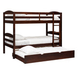 Solid Wood Twin over Twin Bunk Bed + Storage/Trundle Bed - Espresso