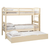Solid Wood Twin over Twin Bunk Bed + Storage/Trundle Bed - White