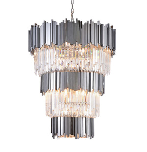 Bethel Chrome Chandelier in Metal & Crystal