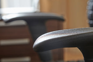 Baba Flat High Back Office Chair in Black with Graphite Black Frame and Black Base