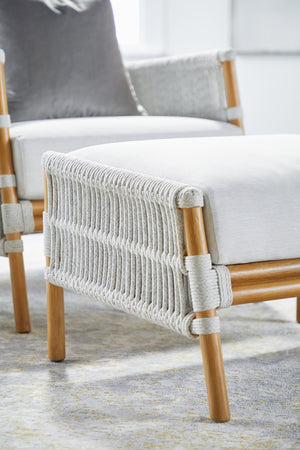 Essentials for Living Woven Bacara Footstool 6822FS.WHT/WHT/NR