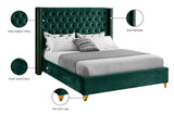Barolo Velvet / Engineered Wood / Metal / Foam Contemporary Green Velvet Full Bed - 66" W x 81" D x 56" H