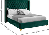 Barolo Velvet / Engineered Wood / Metal / Foam Contemporary Green Velvet King Bed - 88" W x 86" D x 56" H