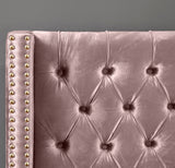 Barolo Velvet / Engineered Wood / Metal / Foam Contemporary Pink Velvet Twin Bed - 50" W x 81" D x 56" H