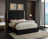 Becca Velvet / Engineered Wood / Metal / Foam Contemporary Black Velvet King Bed - 85" W x 86" D x 61.5" H