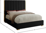 Becca Velvet / Engineered Wood / Metal / Foam Contemporary Black Velvet Queen Bed - 69" W x 86" D x 61.5" H