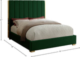 Becca Velvet / Engineered Wood / Metal / Foam Contemporary Green Velvet King Bed - 85" W x 86" D x 61.5" H