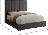 Becca Velvet / Engineered Wood / Metal / Foam Contemporary Grey Velvet Full Bed - 63.5" W x 81" D x 61.5" H