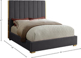 Becca Velvet / Engineered Wood / Metal / Foam Contemporary Grey Velvet King Bed - 85" W x 86" D x 61.5" H