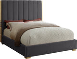 Becca Velvet / Engineered Wood / Metal / Foam Contemporary Grey Velvet Queen Bed - 69" W x 86" D x 61.5" H